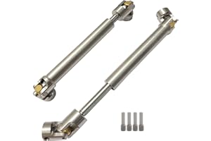 AMOGOT 2Pcs Stainless Steel Drive Shafts 112-165mm for 1/10 RC Crawler Trx4 SCX10 Wraith Axial SCX10II Capra D90 TF2 Redcat Gen7