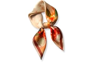 PoeticEHome 100% Pure Mulberry Silk Square Scarf 27"x27" Women Neckerchief Headscarf Gift Packed