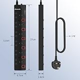 DEWENWILS 6 Way Surge Protected Extension Lead with Individual Switches 3M Black view 7