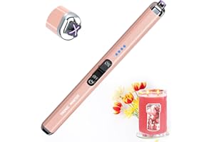 TRONIC MASTER Electric Candle Lighter Rechargeable Lighters - Dual Arc Plasma Lighter Windproof & Flameless with Double Safety Switch(Rose Gold)