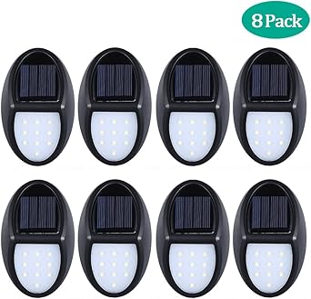 Wetterfeste 10 Led Solarleuchten Im Freien Wireless Auto On Off Sicherheitsbeleuchtung Fur Auffahrt Gartenmauer Hintertur Schritt Treppenhaus Deck Hof Terrasse 8pcs Amazon De Beleuchtung