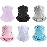 6 Pack Neck Gaiter Bandana Face Mask: Cooling Gator Mask Face Cover Neck Scarf Balaclava
