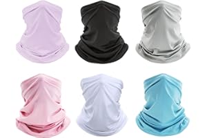 FINVIZO 6 Pack Neck Gaiter Bandana Face Mask: Cooling Gator Mask Face Cover Neck Scarf Balaclava