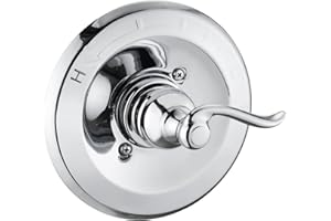 DLymtrx Replacement for Delta 13/14 & 1300/1400 Series BT14096 Trim Kit, Shower Cover Plate with Handle (Cartridge and Valve Not Included),Chrome