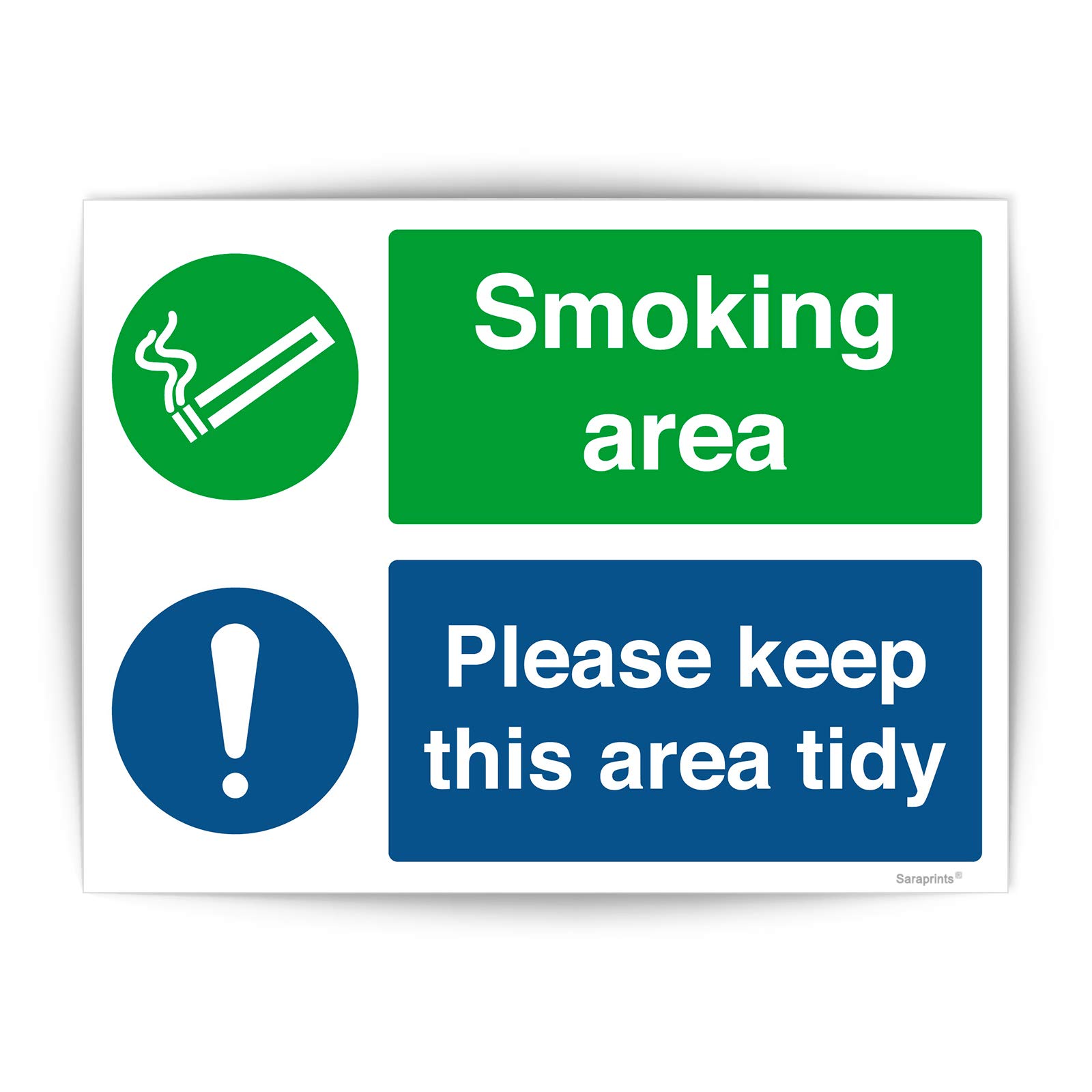 Pack of 2 Smoking Area Self adhesive Waterproof Vinyl Sticker 150mmx200mm V1165