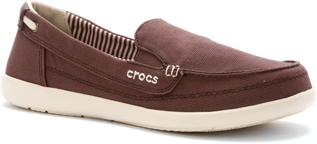 crocs walu canvas loafer women's