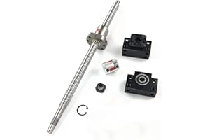 TEN-HIGH Ball Screw CNC Parts SFU1204 NSC, 1pcs Ball Screw + 1pcs Nut + 1pcs BK/BF10 End Support Units + 1pcs Coupler + End Machining, Diameter 12mm Lead 4mm Length 300mm