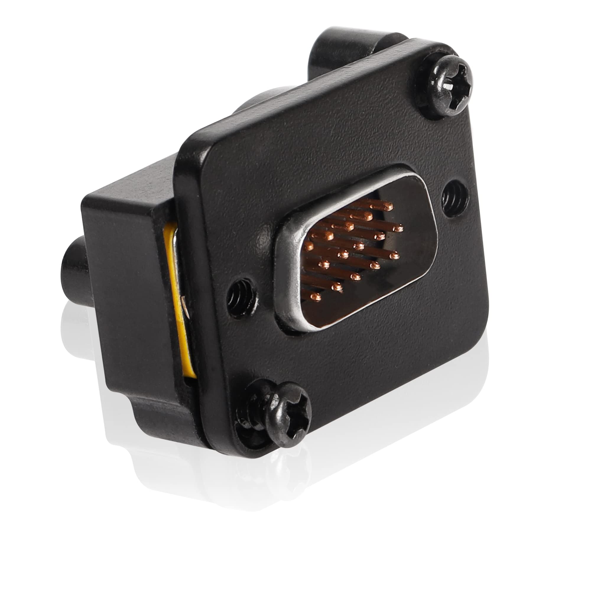 QIANRENON DB15 Panel Mount Straight Through Connector VGA Male to Male Panel Socket Converter 3 Row 15 Hole VGA Panel Coupler, Transmits Analog Video Signal 1080P