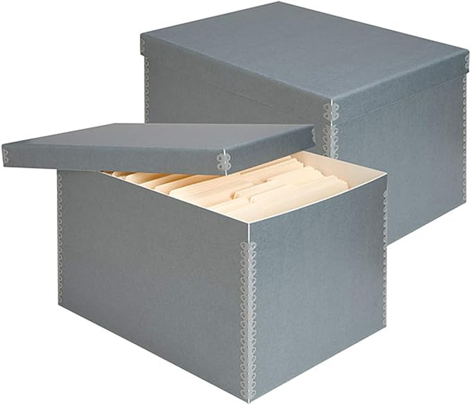 Lineco Blue/Gray Record Storage Box 12" x 15" x 10