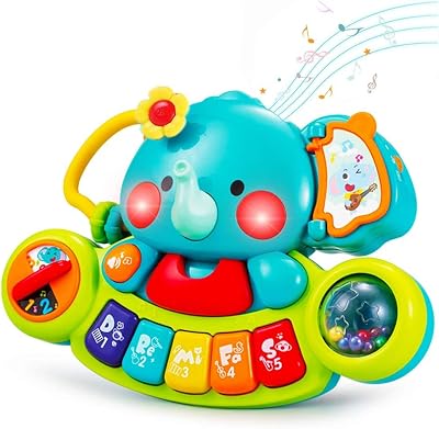 HOLA Baby Toys 3-in-1 Musical Elephant Piano Learning Toy 6-18 Months