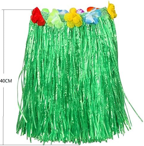 NeoTek 5 kids FLOWERED GREEN HULA skirts