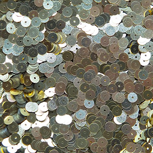 6mm flat sequin paillettes ~ Semi Matte Light Gold ~ Made in USA Loose paillette sequins for embroidery, applique, arts, crafts, bridal wear and embellishment.