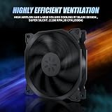 upHere 120mm Silent Case Fan 3 Pack Ultra Quiet High Airflow 12BK3-3 view 3