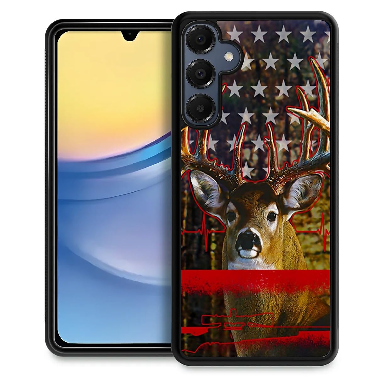 TnXee Compatible with Samsung Galaxy A16 Case,Deer Hunting Anti-Skid and Shockproof Protective Case for Women/Men,Soft Silicone Rubber+Hard PC Back Cover Compatible with Samsung Galaxy A16