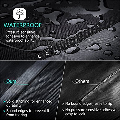 Grill Cover, 64 Inches Black Heavy Duty Weather Resistant Waterproof Outdoor Barbecue Gas Grill Covers BBQ Grill Cover with Storage Bag for Weber Holland Jenn Air Char Broil Brinkmann and Most Brands
