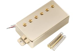 MUSICLILY Artec VH59A Vintage Tone Covered Alnico 5 Magnet Humbucker Neck Pickup 7.4K for LP Style Electric Guitar, Gold