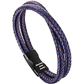 murtoo Mens Bracelet Leather Braided, Brown and Black Leather Bracelet for Men