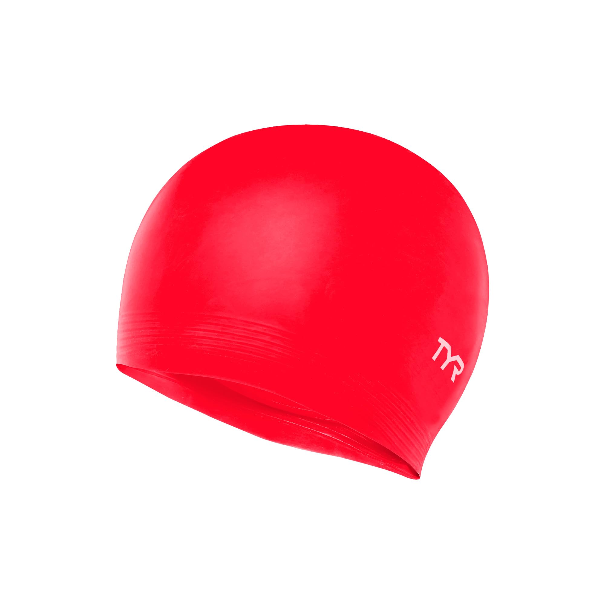 TYR Latest Designed Long Hair Silicone Swim Cap, Keeps Hair Clean with Ear Protector,Waterproof Silicone Swimming Cap for Adult, Woman and Men (Red)