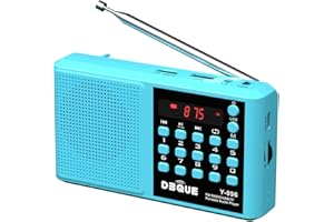 YMDJL Portable AM FM Radio with Bluetooth Speaker，USB/TF Playback MP3 Player with USB-C Fast Charging,Auto Scan Save,Rechargeable Battery for Home Outdoor Use BT 5.0 Radio (Blue)