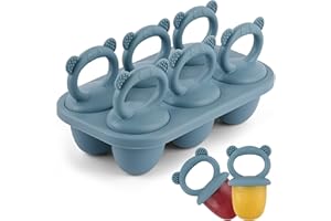 BokingOne Silicone Popsicle Molds, 6-Cavity Breastmilk Ice Pop Molds, Mini Frozen Pop Tray Molds for Baby Teething Relief Tod