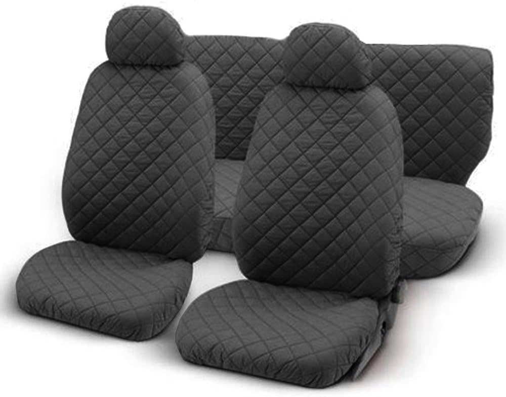 Lupex Shop trap_Gs Quilted cotton seat covers - deep grey