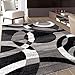 Rugshop Gray Modern Geometric Area Rug, Abstract Circles, High-Traffic, Non-Shedding, for Living Room, Bedroom and Home Office, 5'3