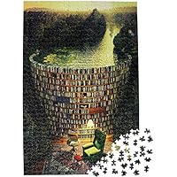 Moruska Puzzles for Adults 1000 Pieces Wooden Jigsaw Puzzle Challenge and Fun - Bookshelf Dam