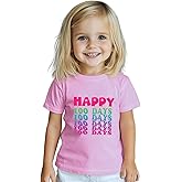 100 Days of School Shirt Kids Toddler Boys Girls 100th Day of School Costume T-Shirt Short Sleeve Tops Graphic Tee 2-8 Years