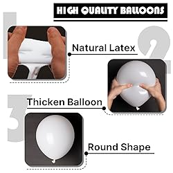 PartyWoo White Balloons 140 pcs Different Sizes