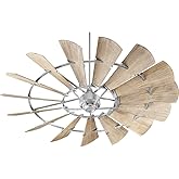 Quorum International 97215-9 I Windmill Collection 72 Inch Fifteen Blade Ceiling Fan - Galvanized Finish I Six Speed Reversib