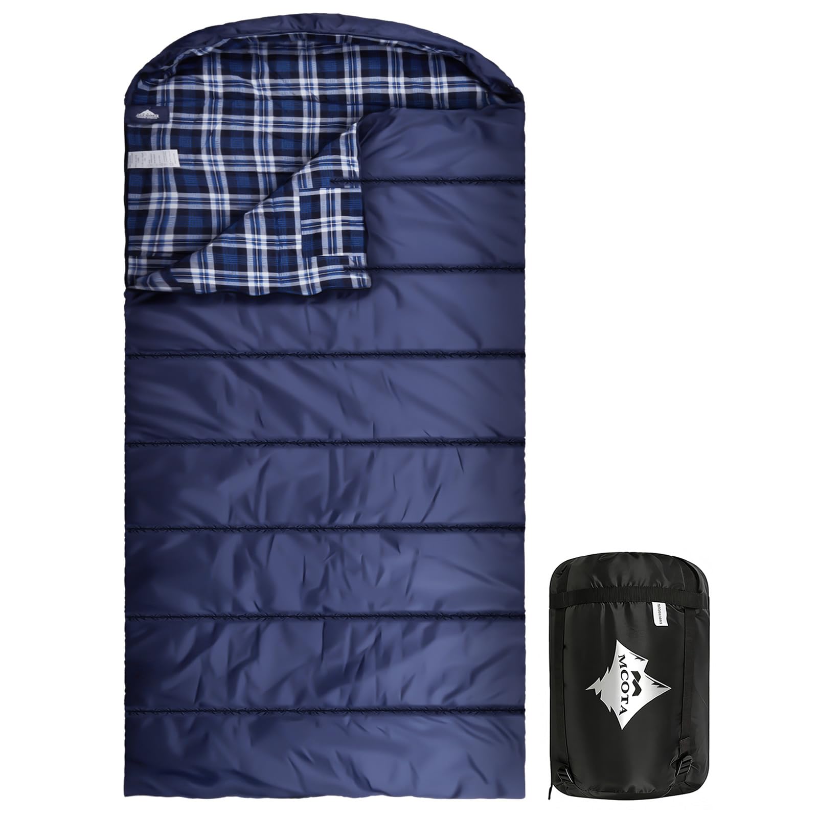 Mcota Cotton Flannel Sleeping Bag for Adults, 100% Cotton Lining Sleeping Bag for Camping, Hiking, Backpacking Travel, Lightweight & Portable,3-4 Season Warm Weather Use — image 1