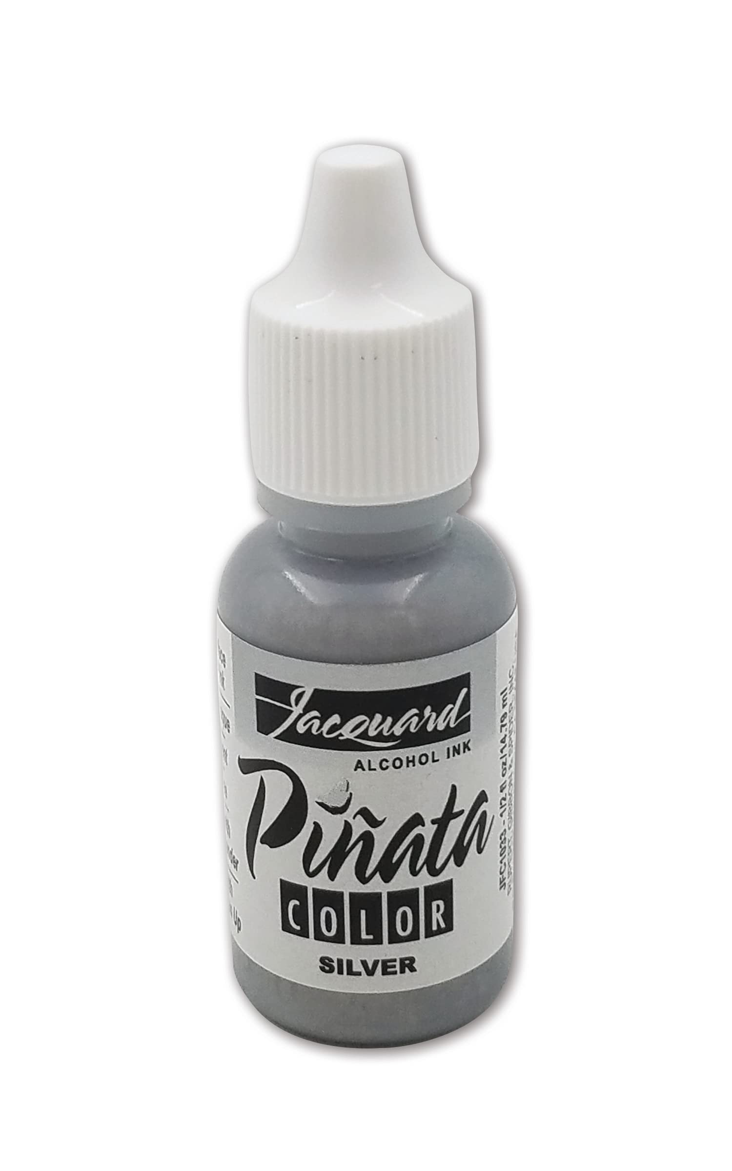 Jacquard Pinata Alcohol Ink for Resin Art, Silver Metallic Craft Dye on Non Porous Surfaces, Yupo Paper Supplies, Tumbler Making Projects, 1/2 oz