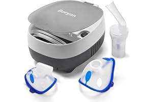 BORYAN Nebulizer Machine for Adults & Kids - Superior Portable Breathing Treatment Nebulizador, with Built-in Organizer, Included Masks, Tubing and Mouthpiece Accessories Replacement Kit, C2A Version 2024