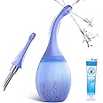 Enema Anal Douches for Men Women - Enema Bulb with Bendable Silicone Nozzles for Men Women Colon Cleanse, Anti Backflow Shower Douche Enema Kit with Lube, Anal Cleansing Feminine Care Douche Bottles