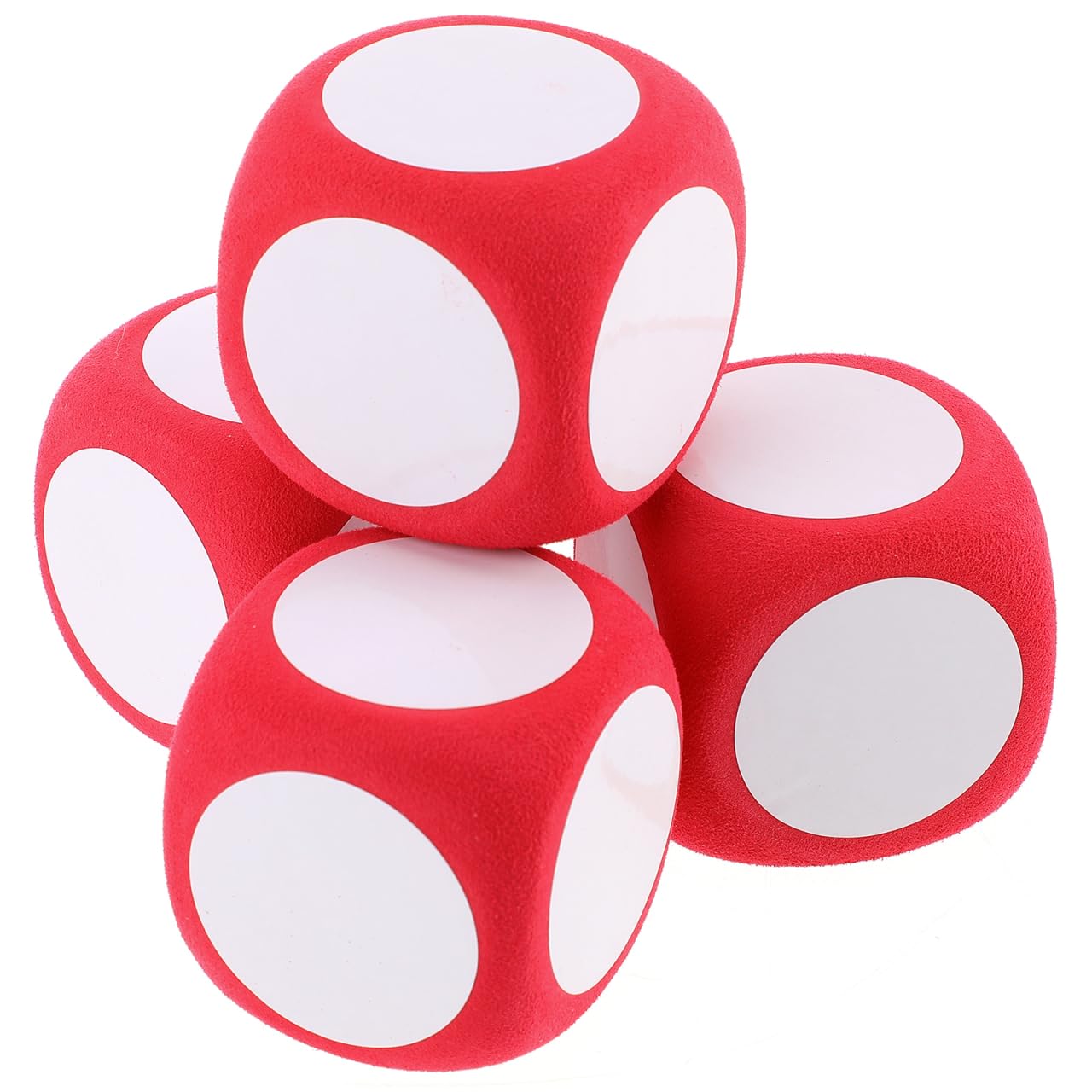 Tofficu 4pcs 6cm Red Foam Blank Dice, Writable and Erasable Diy Classroom Teaching Tools, Large Dice for Children, Game Supplies for Home, School, Kindergarten, Writable Diy Classroom Teaching Tools