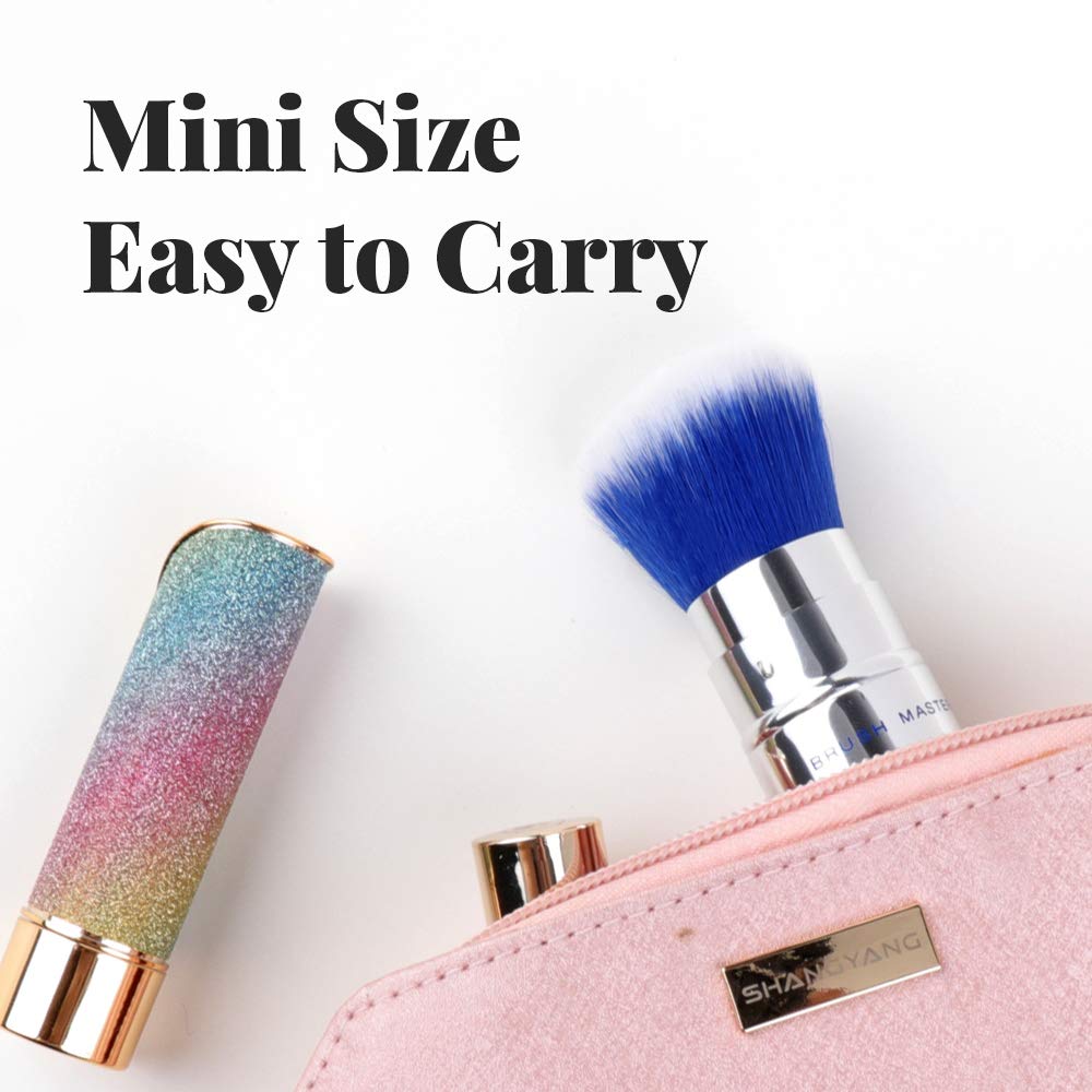 Brush Master Retractable Kabuki Makeup Brush Travel Powder Brush for Foundation, Blush, Bronzer, Concealer, Portable Brush w/ Cover: Beauty