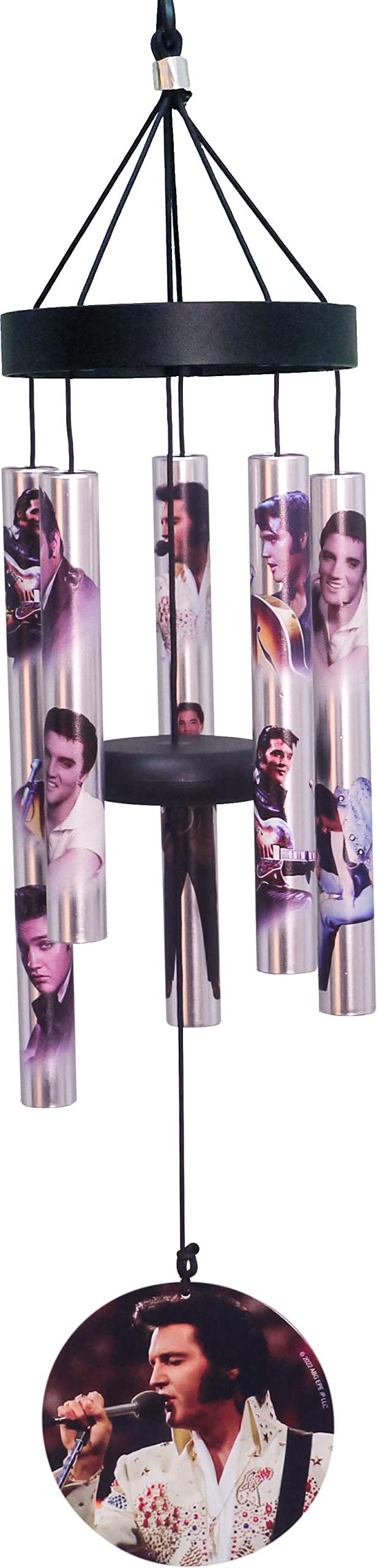 Spoontiques Elvis Small UV Wind Chime – Garden Décor – Decorative Chimes for Yard and Garden Decoration (14379)