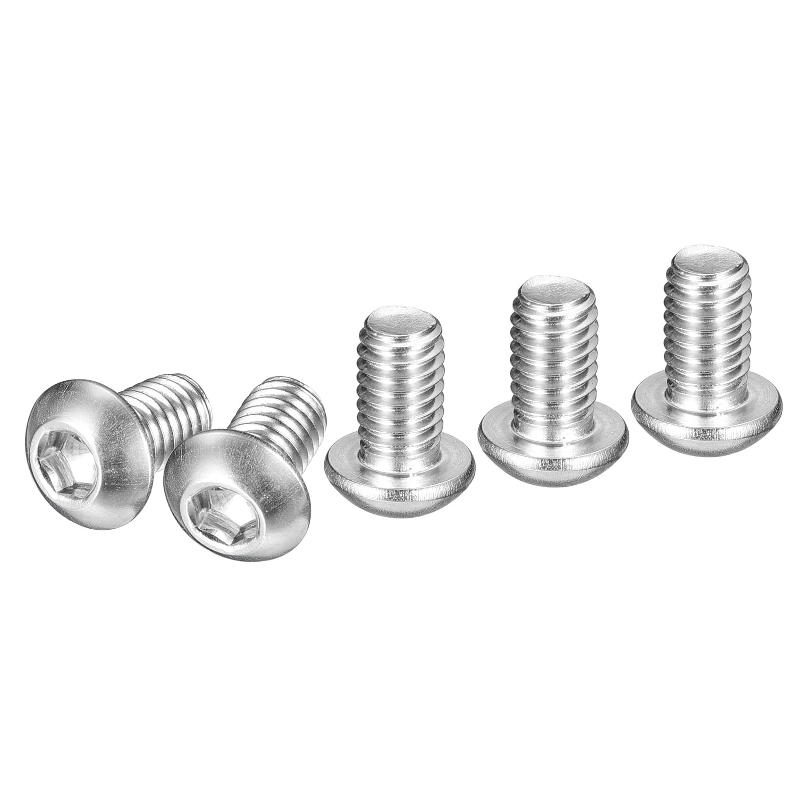 DTGN M6-1x10mm Button Head Socket Cap Screws - 25Pack - Good for Machine - 304 Stainless Steel 18/8 - Hex Drive Full Thread Fasteners — image 1