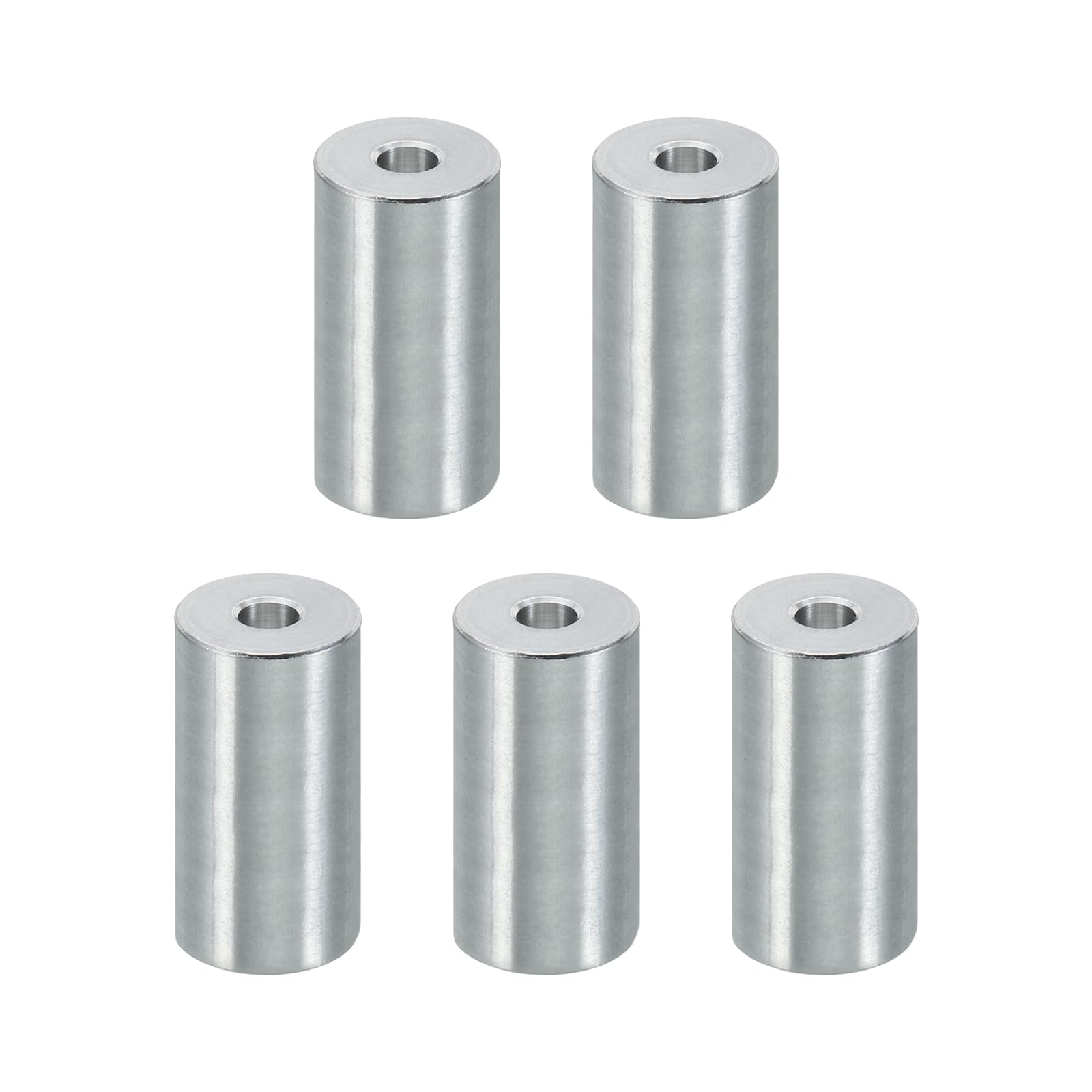 PATIKIL M6 Aluminum Spacers, 5 Pcs Metal Spacer Aluminum 6.5mm ID x 20mm OD x 30mm L Aluminum Spacer Screw Standoff Round for 1/4" or M6 Screw Bolts