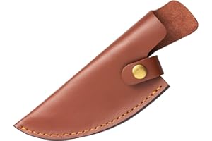 1 Pcs Leather Sheath,PU Leather Knife Edge Guards,Outdoor carrying protective cover with loop,Knives Holster Fits up for 6 In
