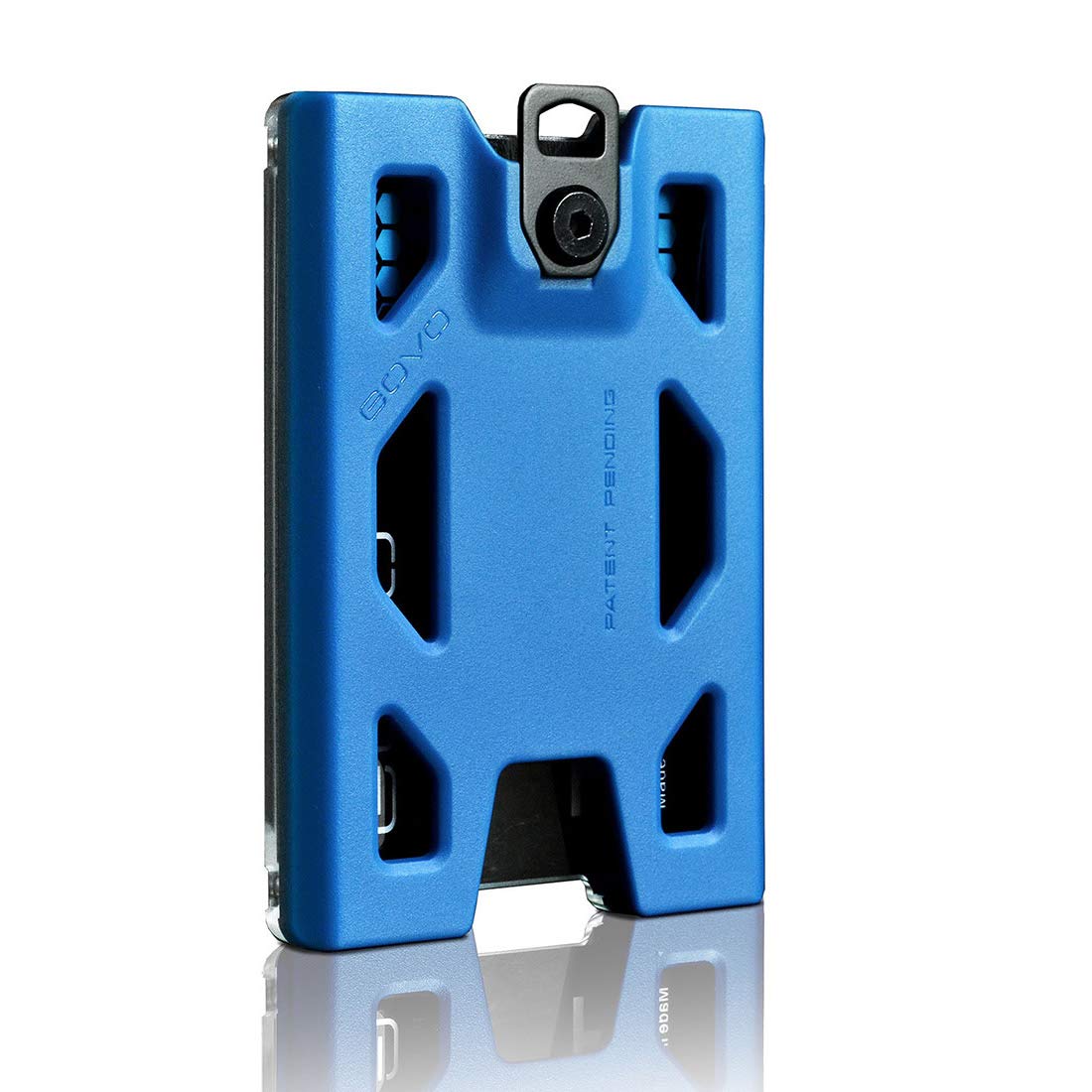 GOVO Badge Holder - Without Clip Version - Durable Polycarbonate ID Card Holder Holds 1 to 4 Cards (Black) (Blue)