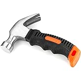 11.6 Oz Small Claw Hammer, Forged Steel Stubby Tack Hammer with Shock-absorbing Plastic Handle for Driving and Pulling Out Nails (1)