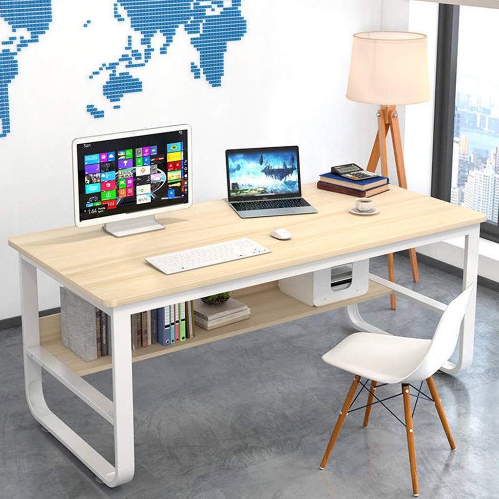 CAIfnv Modern Simple Home Desk,47-Inch Student Writing Desktop Desk Economic Computer Desk,Gaming Desk,Beige (Beige)