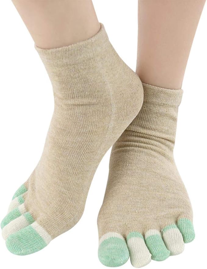 Healifty 5 Toe Socks Five Finger Cotton Socks Breathable Athletic