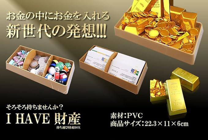 Amazon ユニーク収納ケース 貴重品 へそくり お金 貯金箱 収納 ボックス 棚 インテリア おしゃれ I Have 財産 Ss S1140am 収納ケース ボックス オンライン通販