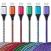 Android Charger Cable, Vifigen 6-Pack 6FT High Speed Nylon Braided USB 2.0 A Male to Micro B Sync Data & Charging Cable for Android, Samsung Galaxy S7, S6, HTC, LG, Sony, Blackberry and More