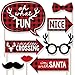 Big Dot of Happiness Prancing Plaid Holiday - Buffalo Plaid Christmas Photo Booth Props Kit - 20 Count