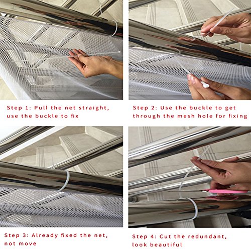 image for 4UHeart Child Safety Net - 33'' x 15', Rail Balcony Banister Stair Net