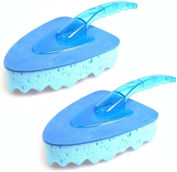 2Packs Car Wash Sponges with HANDLE，Triangle Sponge Brush
