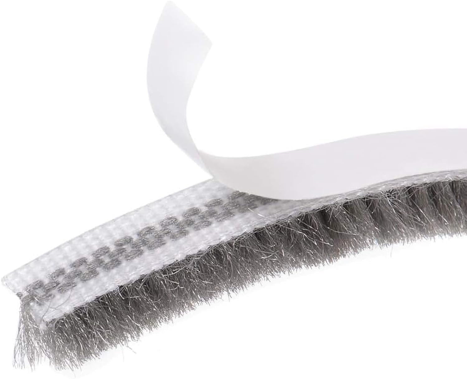 MACHSWON Brush Weather Stripping, 5M / 16.4Ft, Card-Slot Seal Strip Pile Weatherstrip Door Sweep Brush for Door Window Wardrobe (7 x 6mm, Grey)